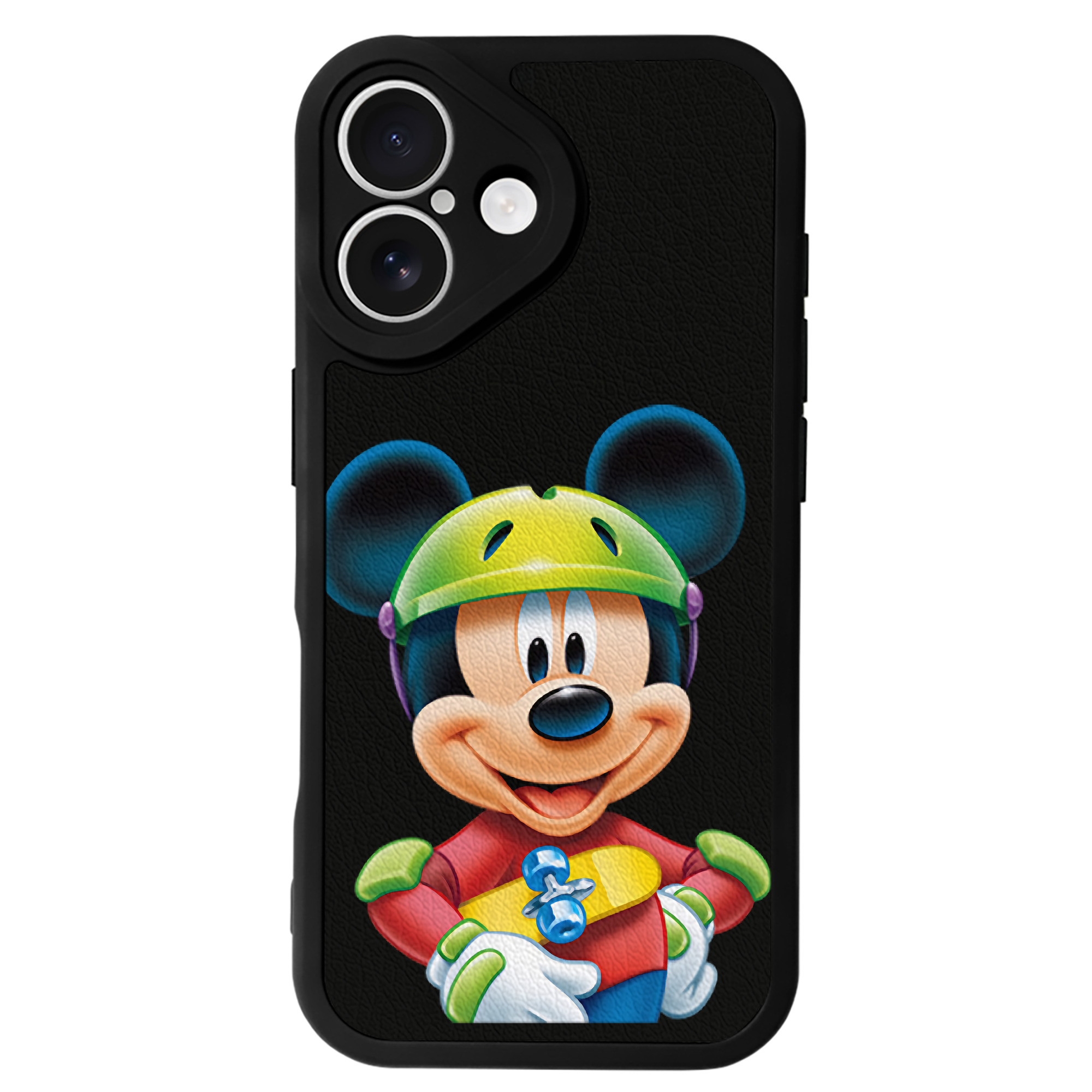 （画像用） ミッキーマウス Mickey Mouse 【iPhone 16シリーズ対応】シリコンスマホケース（レザー調） 材質：シリコン